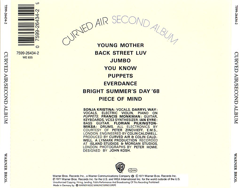CURVED AIR - SECOND ALBUM
