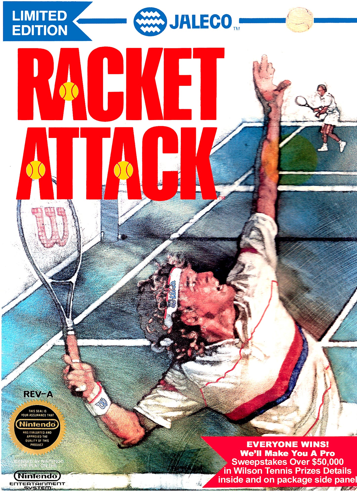 RACKET ATTACK - NES (W/BOX & MANUAL)