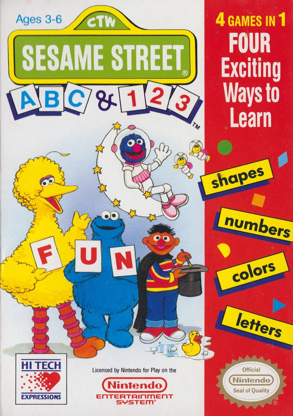 SESAME STREET ABC & 123 - NES (W/BOX & MANUAL)
