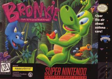 BRONKIE THE BRONCHIASAURUS - SNES (W/BOX & MANUAL)