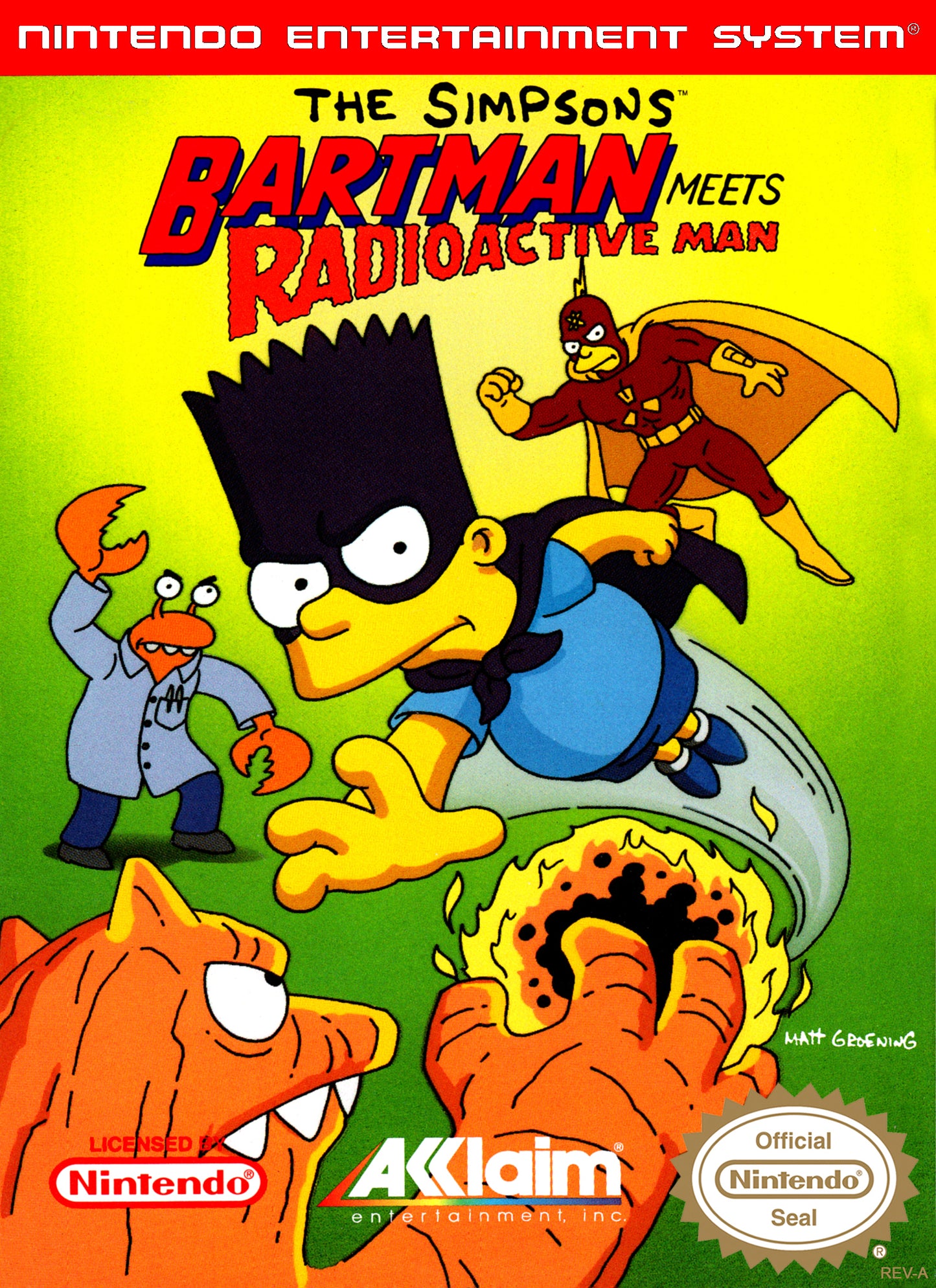 SIMPSONS: BARTMAN MEETS RADIOACTIVE MAN - NES (W/BOX & MANUAL)