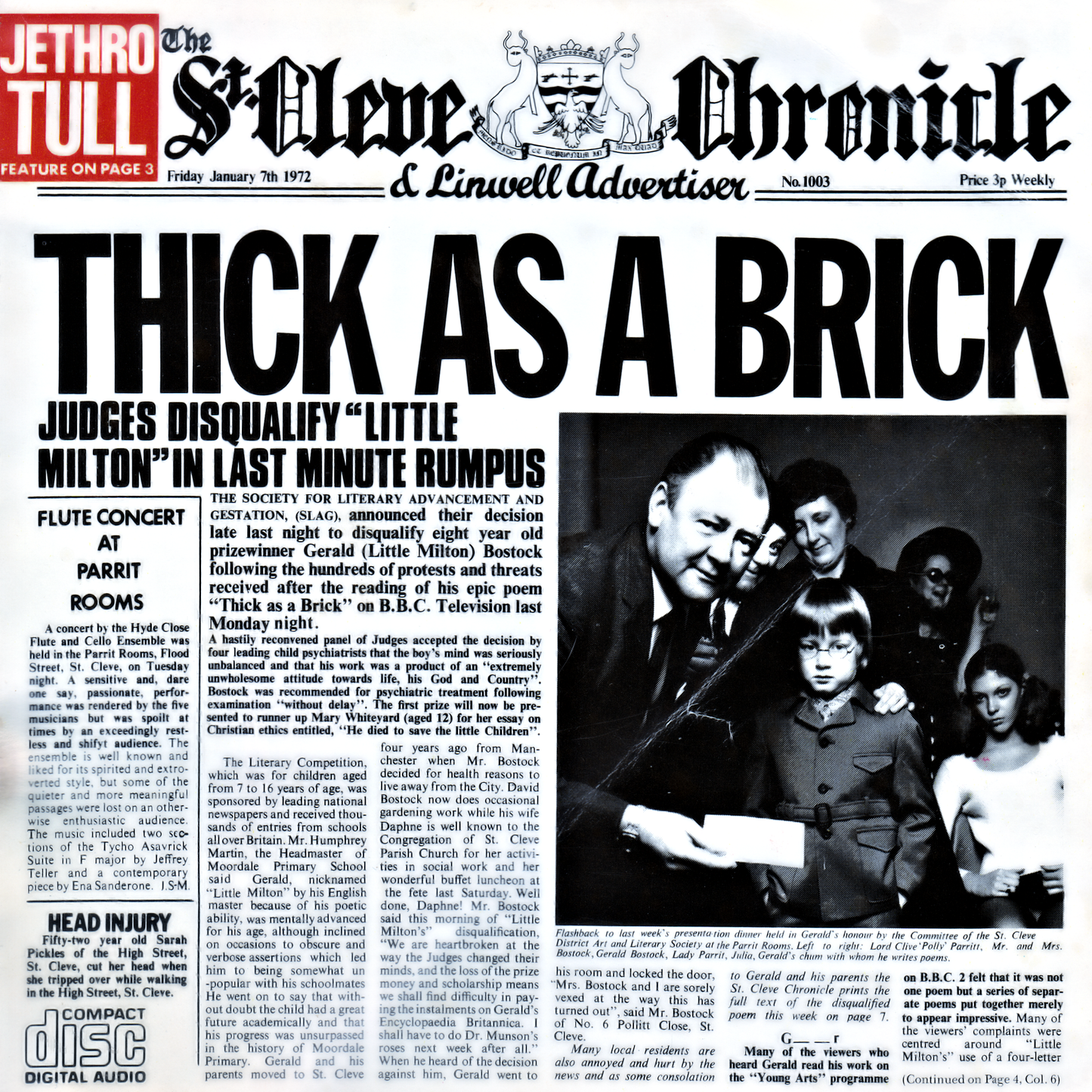 JETHRO TULL - THICK AS A BRICK (W/2 BONUS TRACKS)