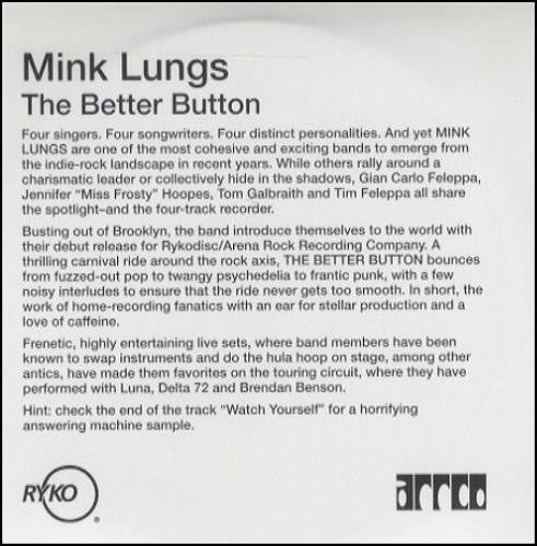 MINK LUNGS - BETTER BUTTON