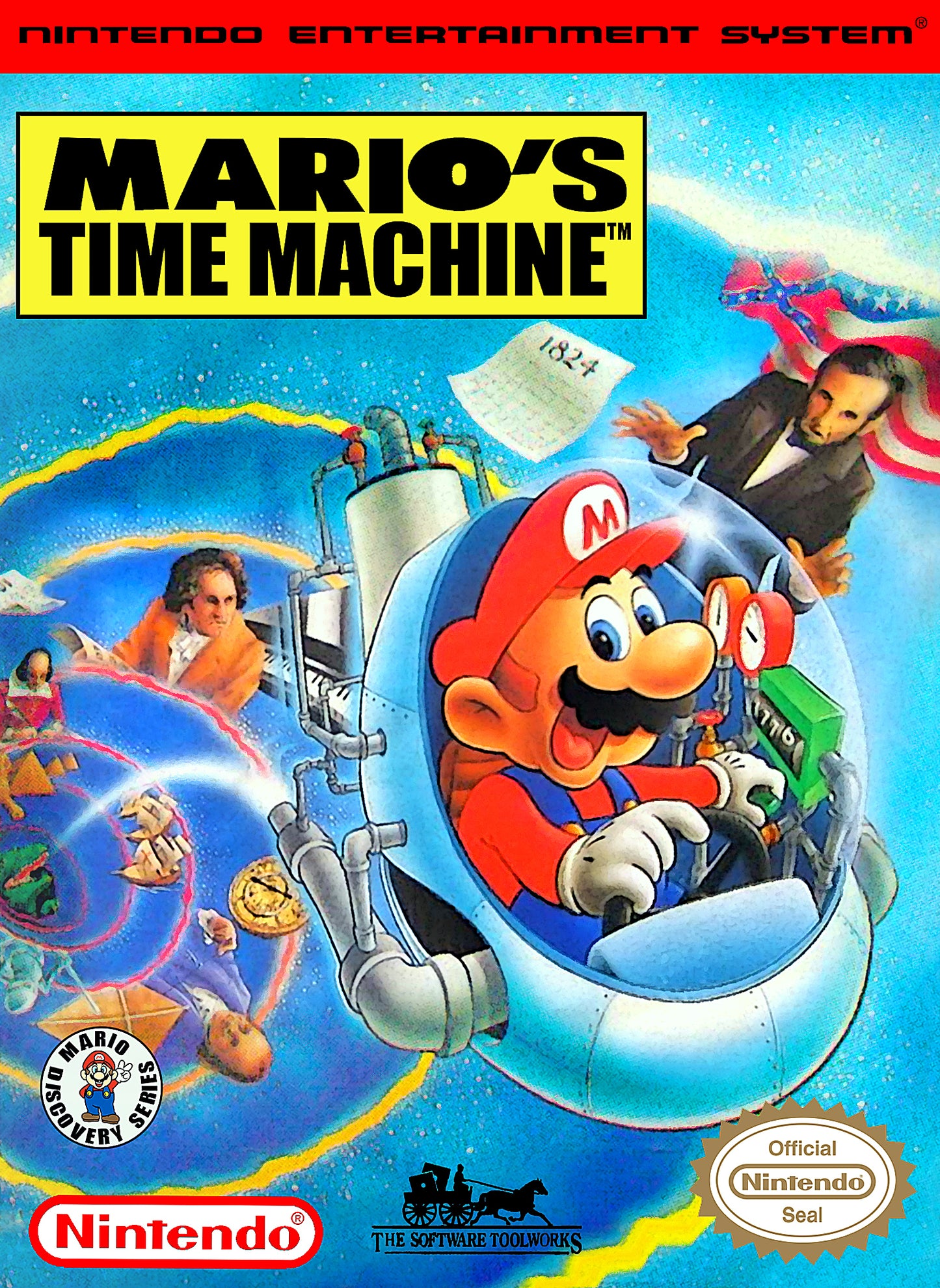 MARIO'S TIME MACHINE - NES (W/BOX & MANUAL)
