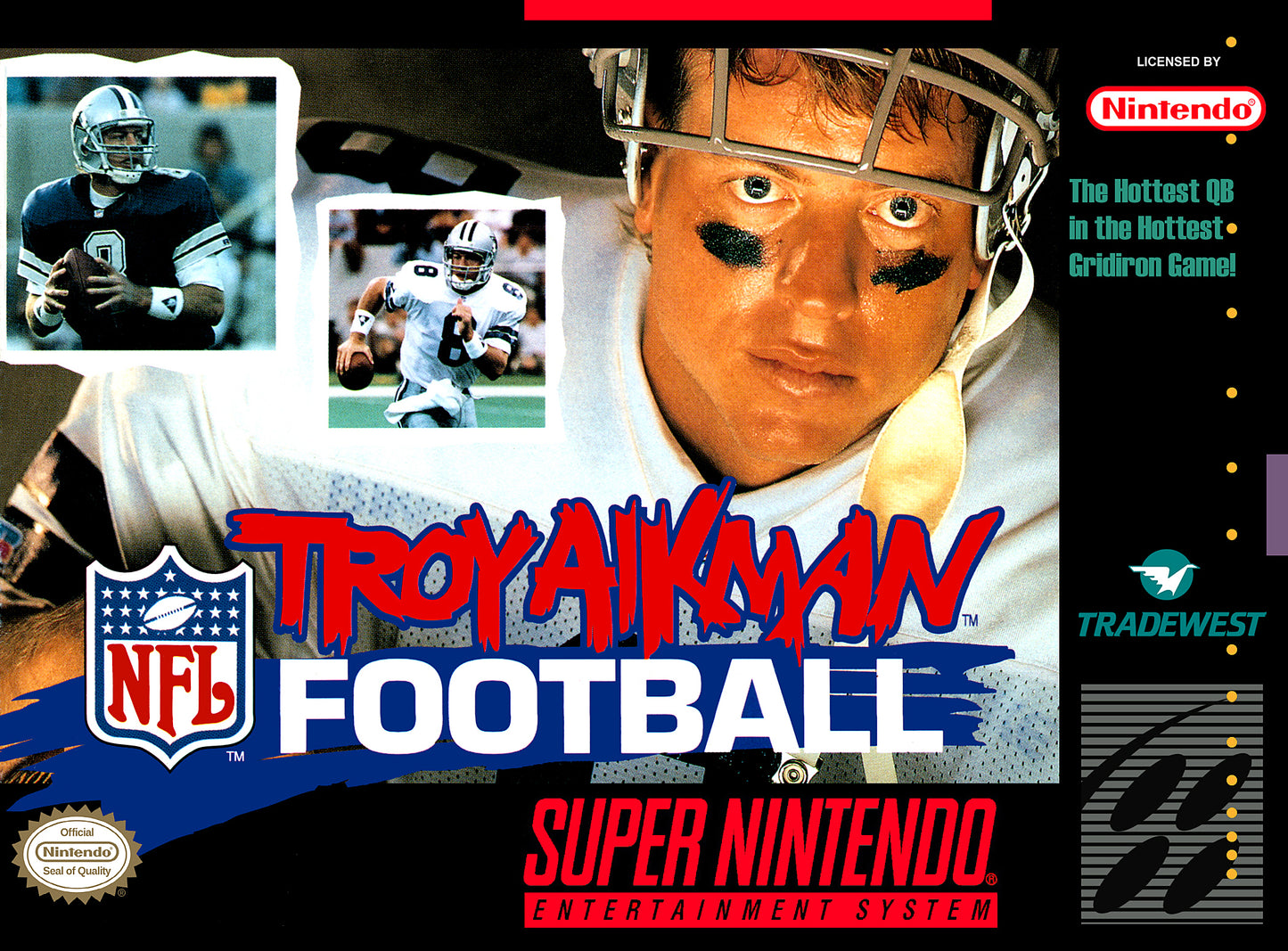 TROY AIKMAN NFL FOOTBALL - SNES (W/BOX & MANUAL)