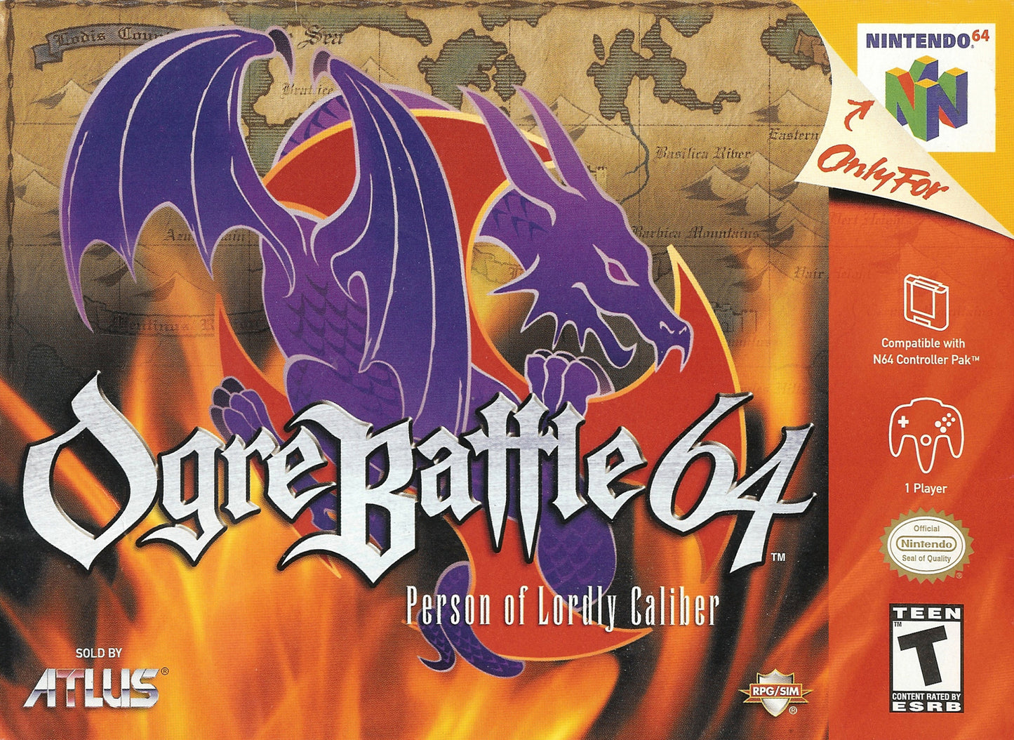 OGRE BATTLE 64: PERSON OF LORDLY CALIBER - N64 (W/BOX & MANUAL)