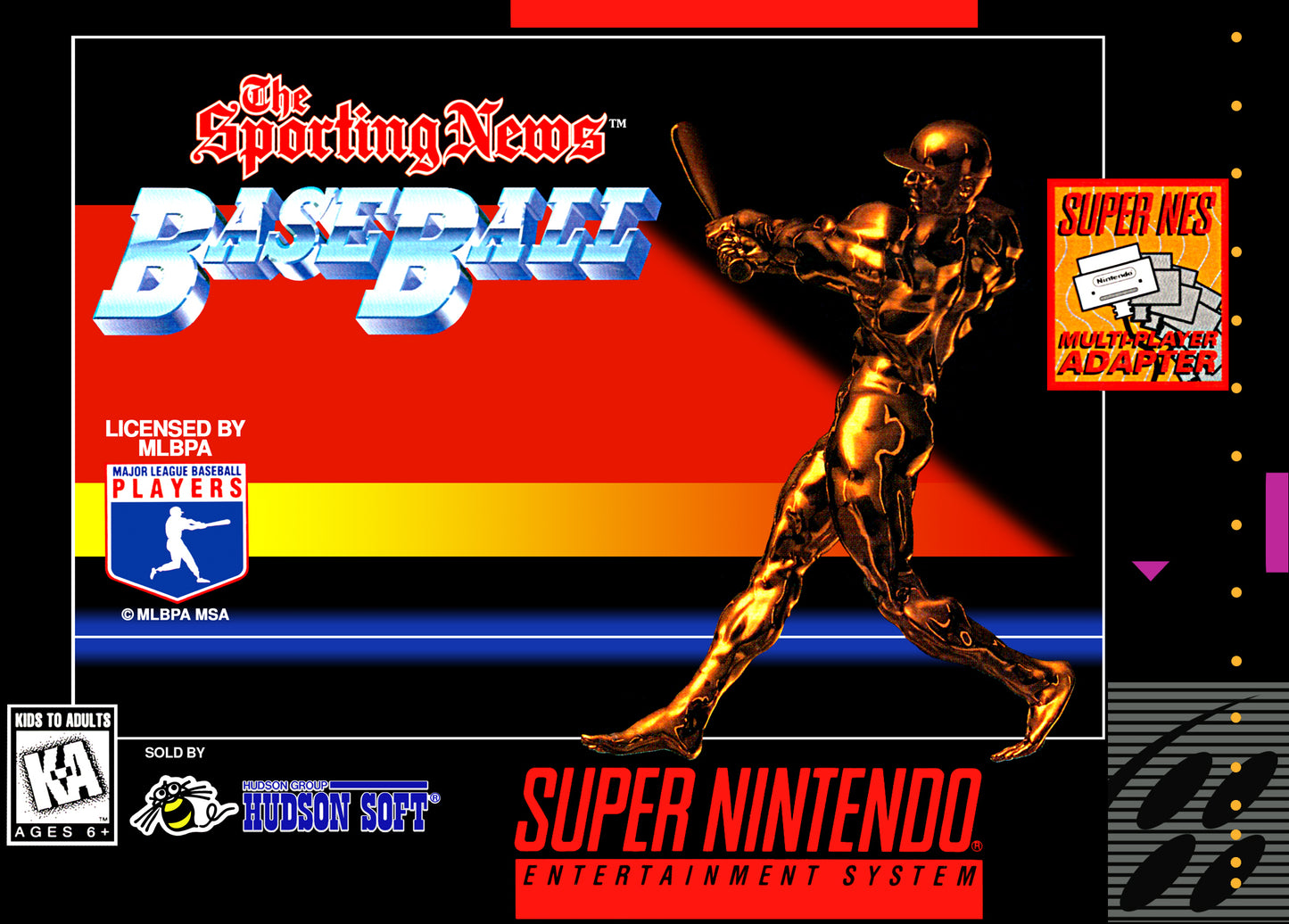 SPORTING NEWS BASEBALL - SNES (W/BOX & MANUAL)