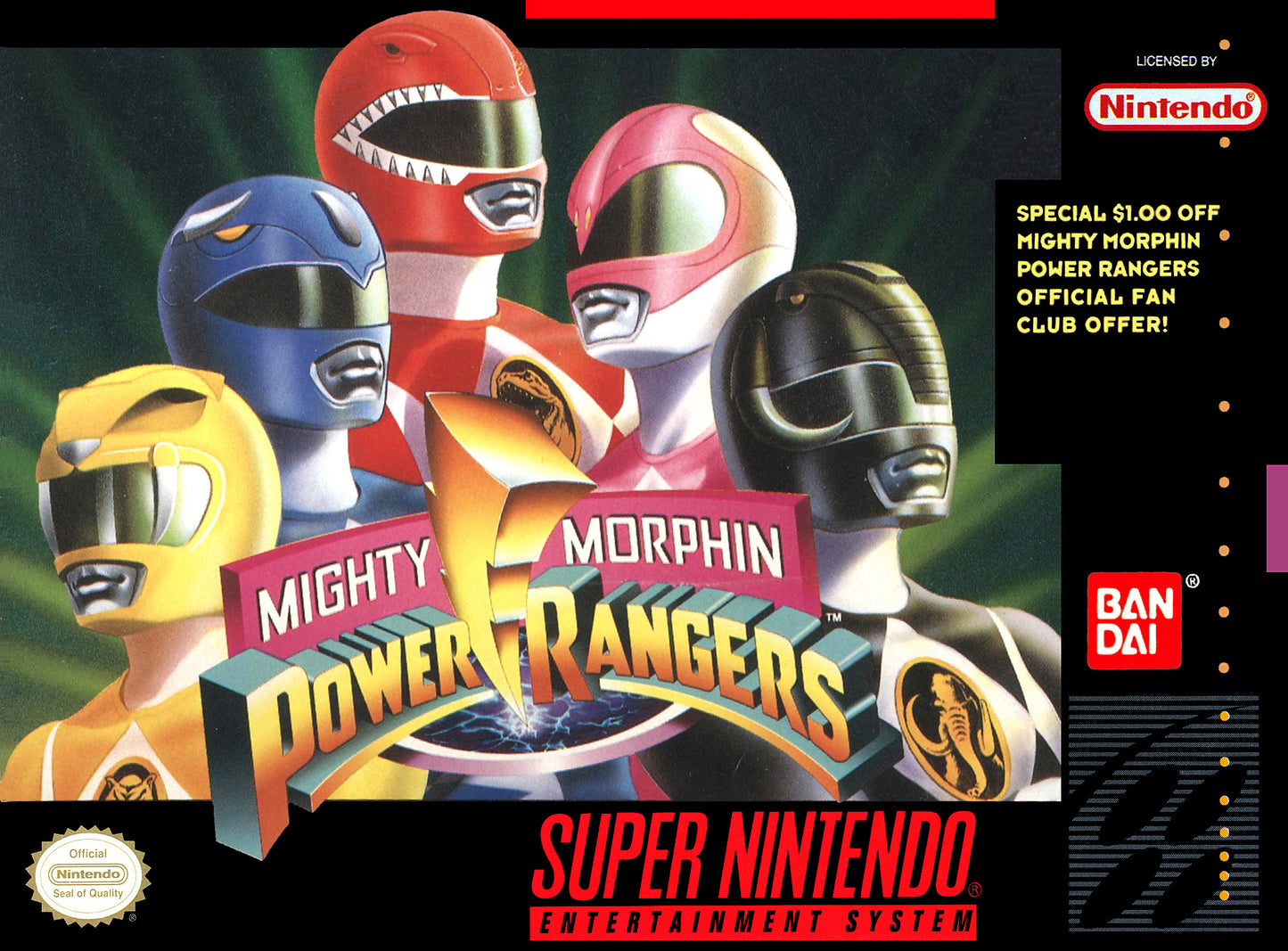 MIGHTY MORPHIN POWER RANGERS - SNES (W/BOX)