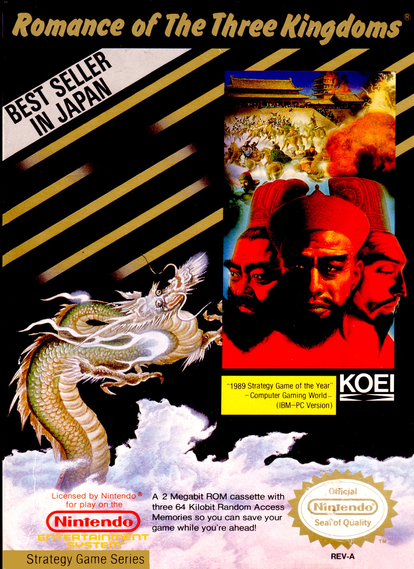 ROMANCE OF THE THREE KINGDOMS - NES (W/BOX & MANUAL)
