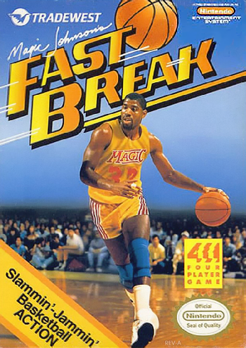 MAGIC JOHNSON'S FAST BREAK - NES (W/BOX & MANUAL)
