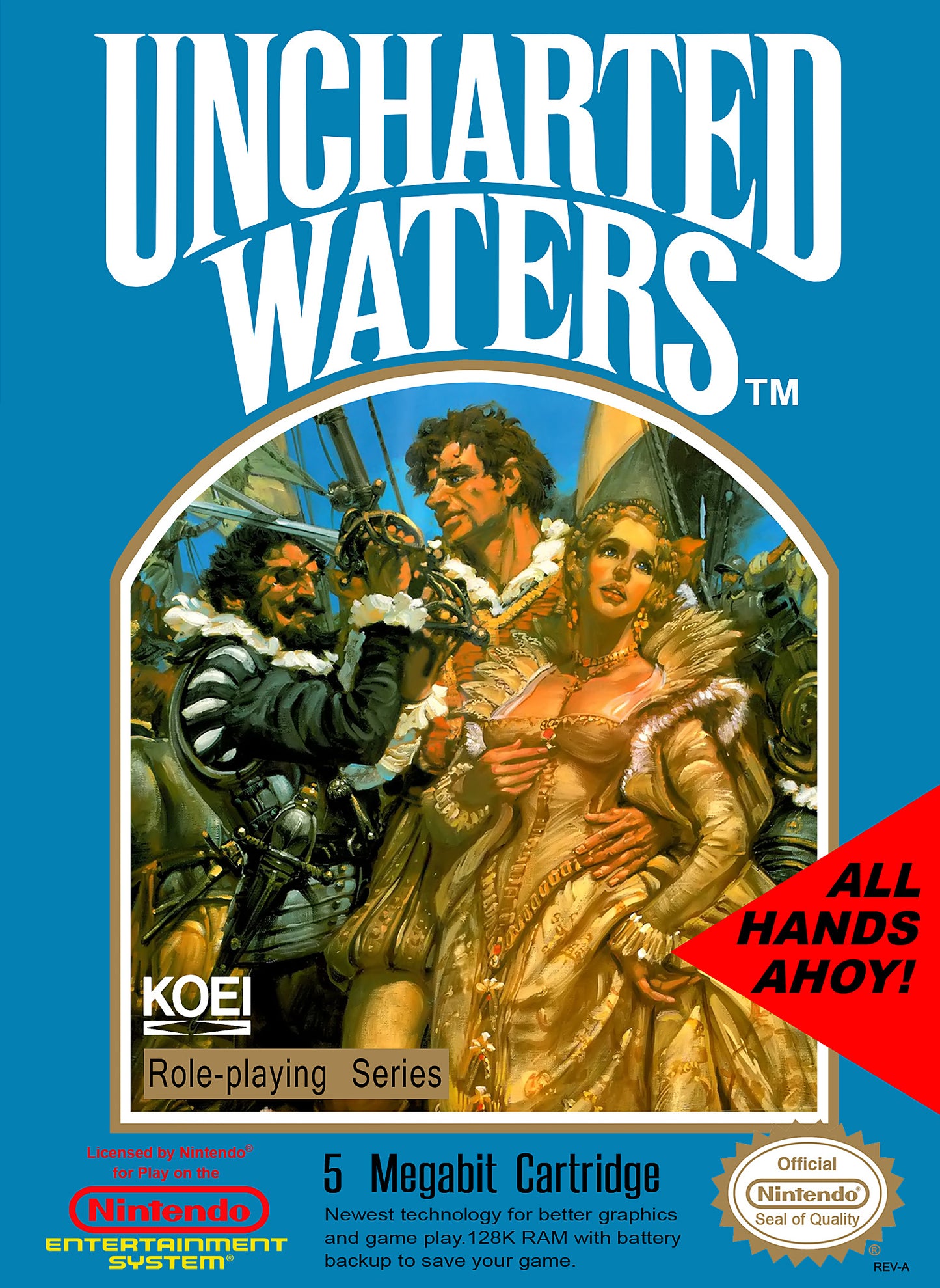 UNCHARTED WATERS: NEW HORIZONS - SNES (W/BOX & MANUAL)