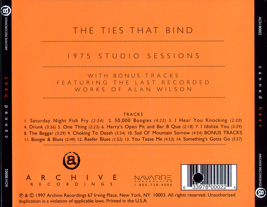 CANNED HEAT - TIES THAT BIND