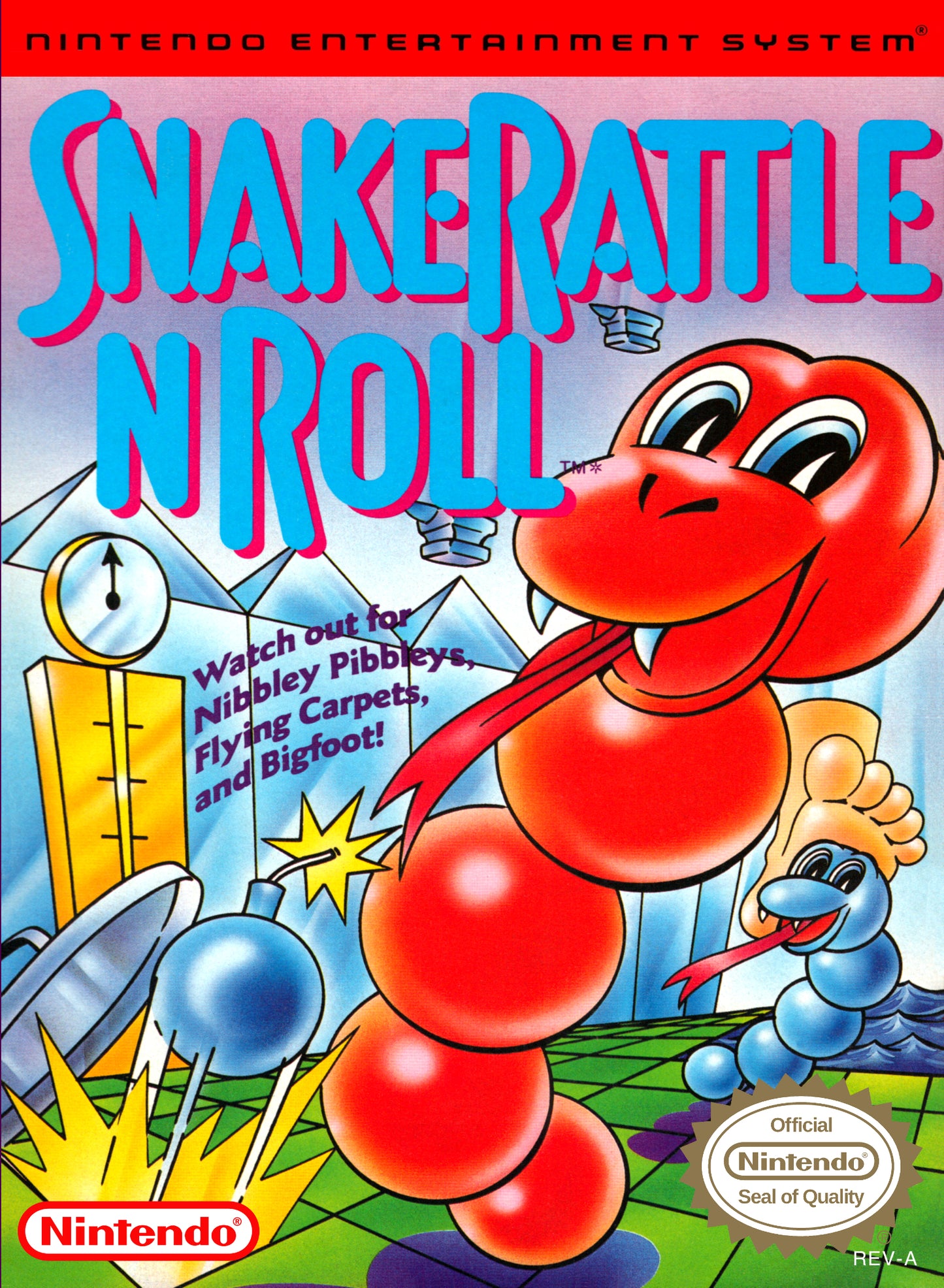 SNAKE RATTLE N ROLL - NES (W/BOX)