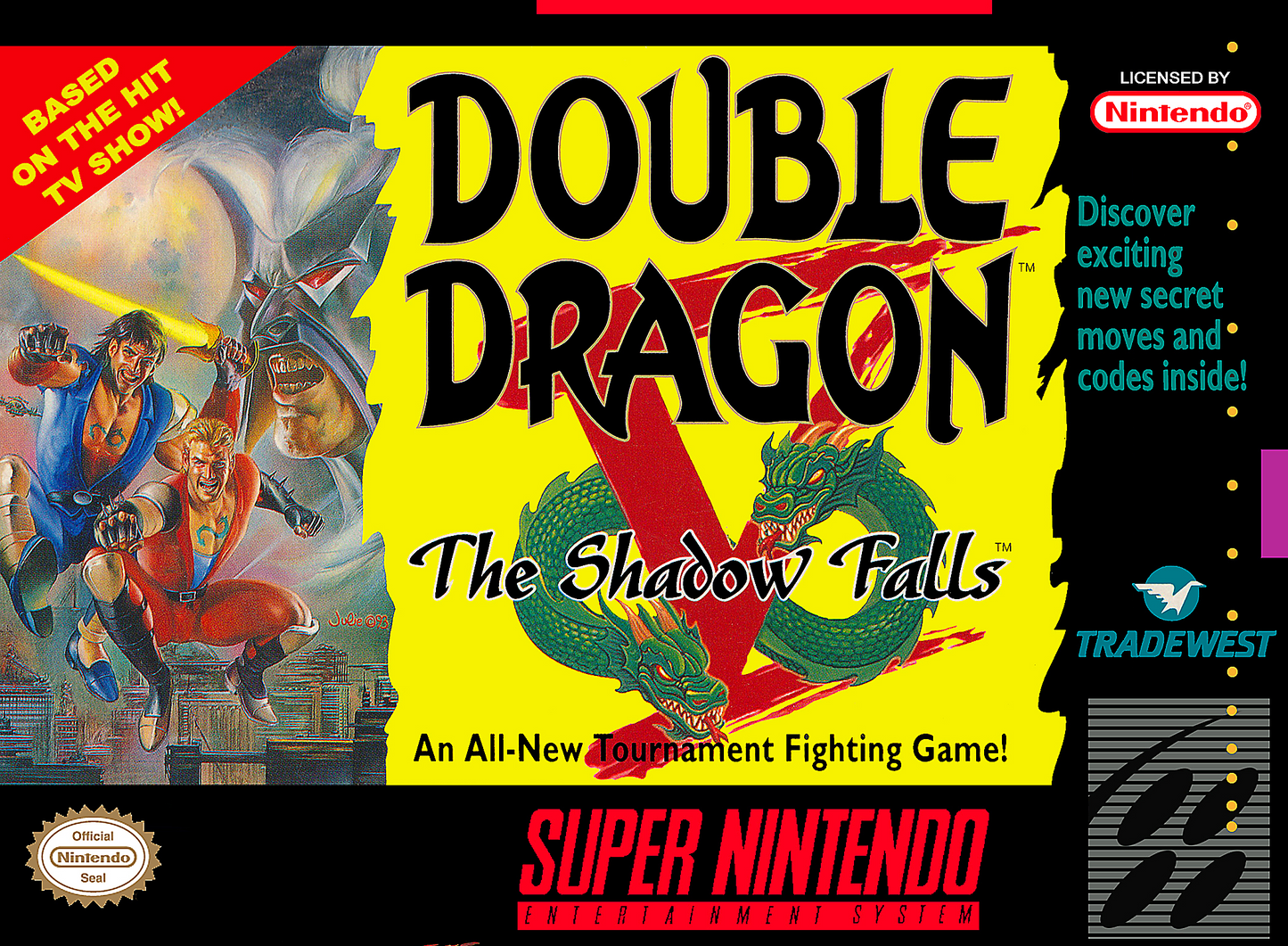 DOUBLE DRAGON V: THE SHADOW FALLS - SNES (W/BOX & MANUAL)