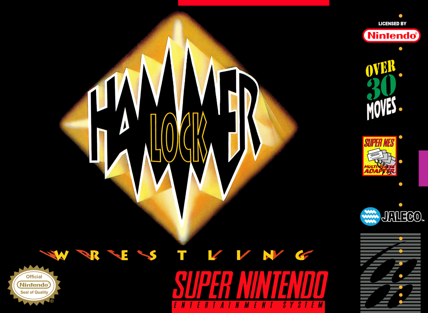 HAMMERLOCK WRESTLING  - SNES (W/BOX & MANUAL)
