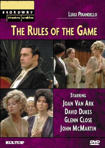 RULES OF THE GAME (PLAY)  - DVD-1975-GLENN CLOSE-BROADWAY THEATRE AR