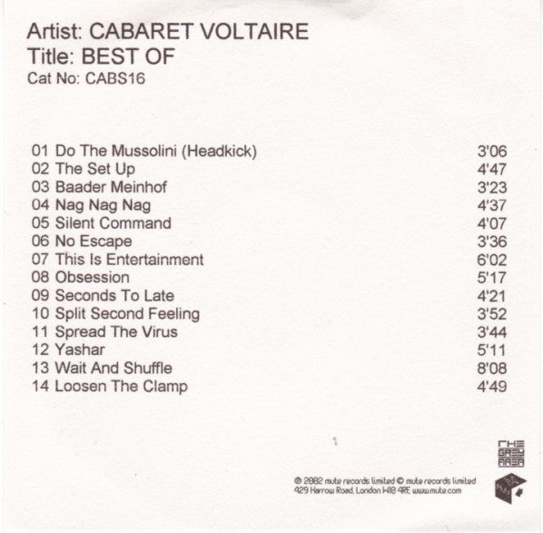 CABARET VOLTAIRE  - BEST OF