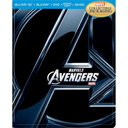THE AVENGERS STEELBOOK 2012 BLU-RAY 3D + BLU-RAY + DIGITAL COPY + DVD + MUSIC