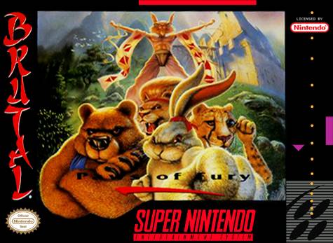 BRUTAL PAWS OF FURY  - SNES (W/BOX & MANUAL)