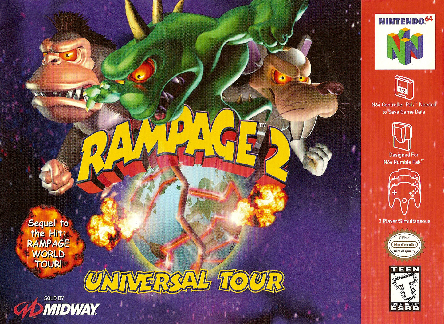 RAMPAGE 2: UNIVERSAL TOUR  - N64