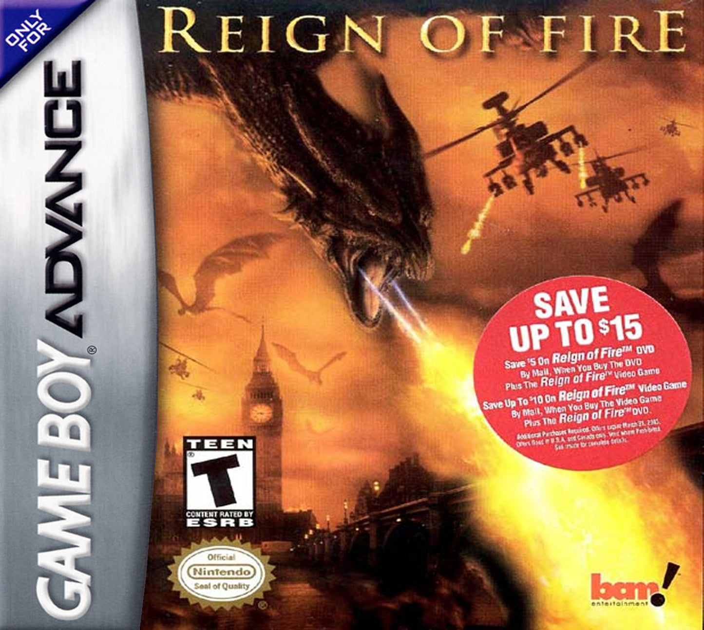 REIGN OF FIRE  - GBA  (CARTRIDGE ONLY)