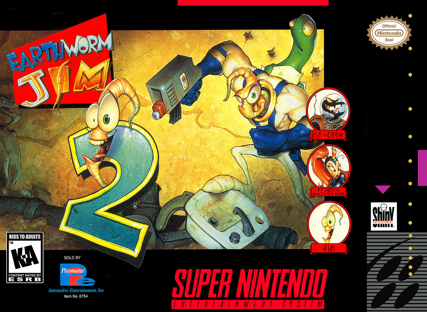 EARTHWORM JIM 2  - SNES (W/BOX & MANUAL)
