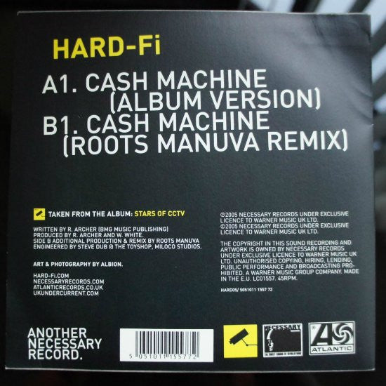 Hard-Fi - Cash Machine 7" (Yellow) (Numbered) (Used LP)
