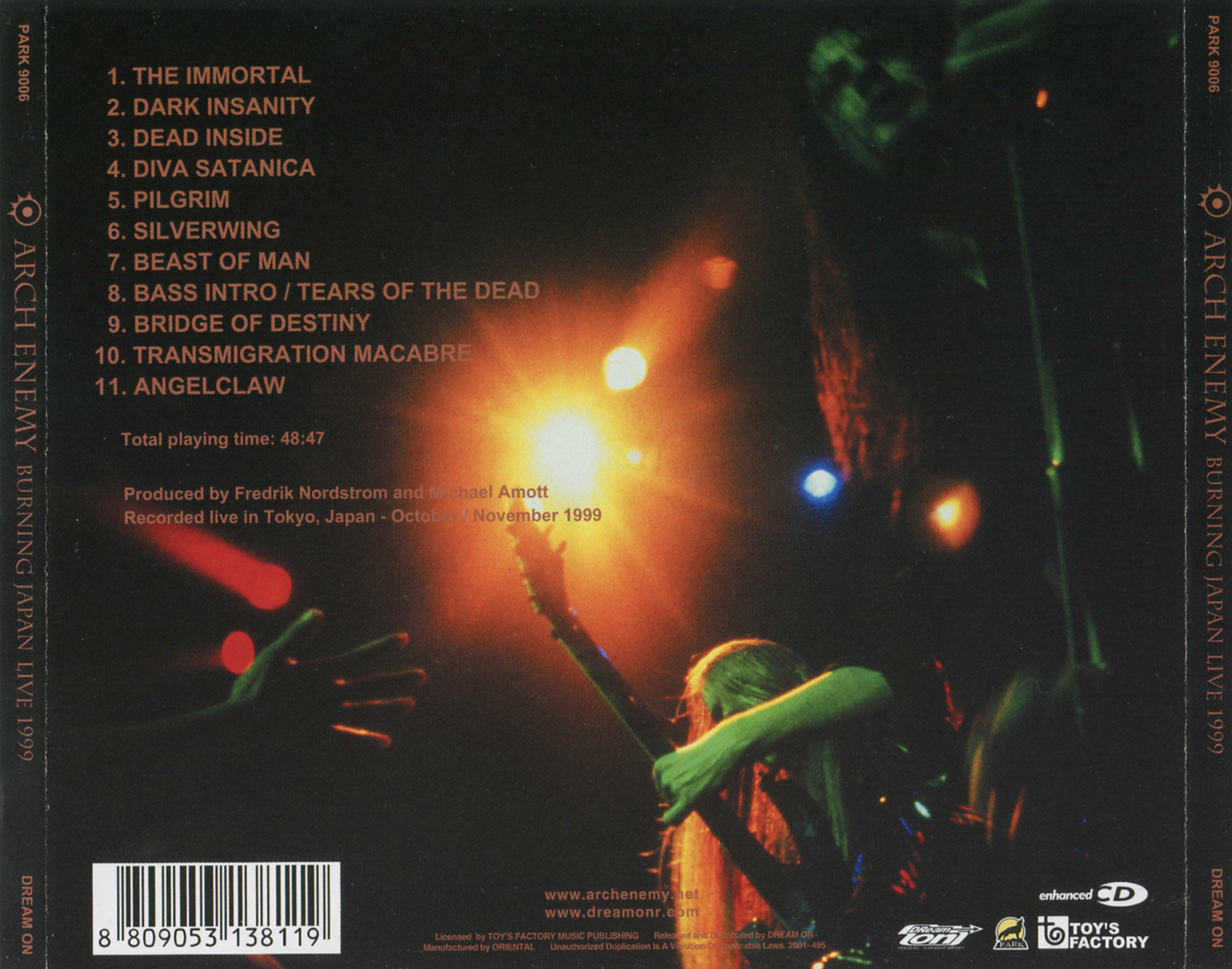 ARCH ENEMY  - BURNING JAPAN LIVE 1999